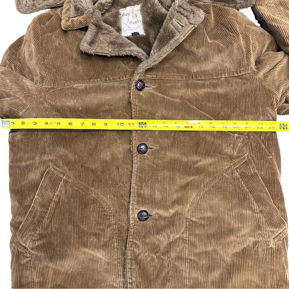 Vtg House Of Peerless Cognac Corduroy Hooded Jacket SZ 42 Faux Fur Lined GUC - Picture 8 of 11